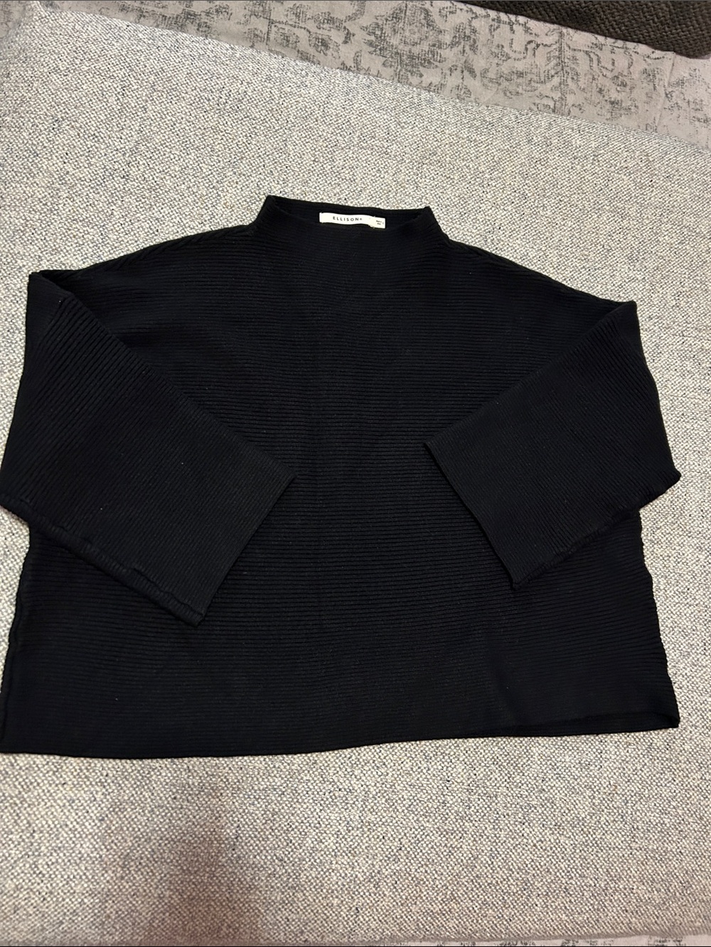 Ellison oversized Relaxed Black Ribbed Sweater